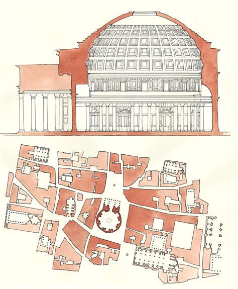 Section and plan of Pantheon in Rome, Italy | Stuff I do for fun ...