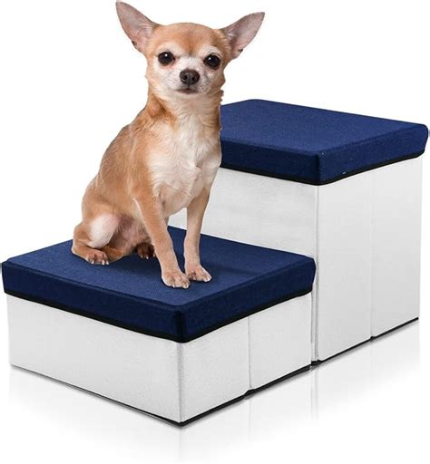 Amazon.com : TNELTUEB Folding Pet Stairs,2 Steps Foldable Dogs Stair ...