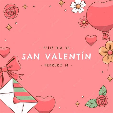 Free Vector | Hand drawn happy valentine's day illustration in spanish