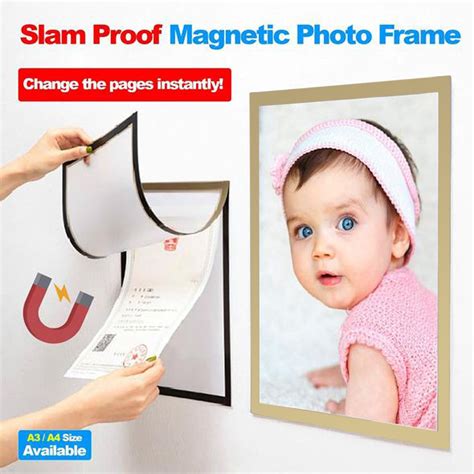 Slam Proof Magnetic Photo Frame Magnetic Picture Frame Refrigerator Wall Decor - Walmart.com ...