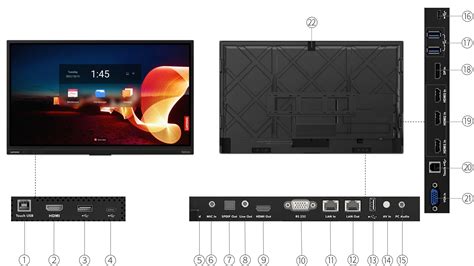 Lenovo 62F2WA1CEK 65" 4k ThinkVision T65 with 4k 8mp Camera Interactive Touchscreen ...