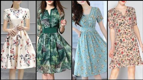 Stylish And Stunning Beautiful Floral Print A_Line /Midi Dress Design - YouTube