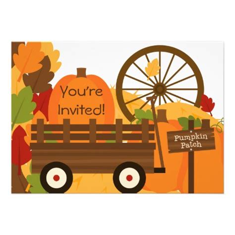 Pumpkin Patch Autumn Party Invitations 5" X 7" Invitation Card | Zazzle