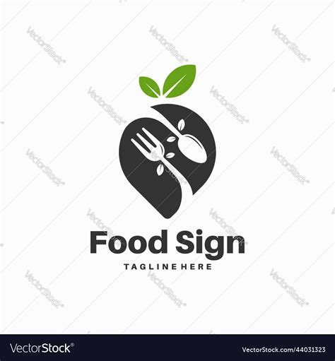 Food court place sign logo icon Royalty Free Vector Image