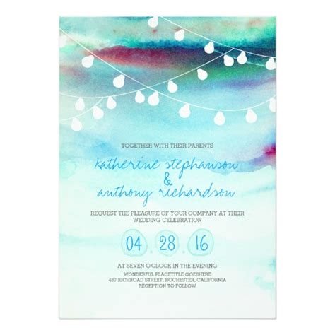 Watercolor Beach Wedding Invitations at PaintingValley.com | Explore collection of Watercolor ...