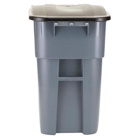 Shop Rubbermaid Commercial Products Brute 50-Gallon Gray Plastic Commercial Outdoor Wheeled ...