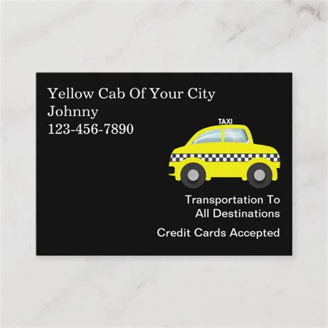 Large Taxi Business Cards | Zazzle