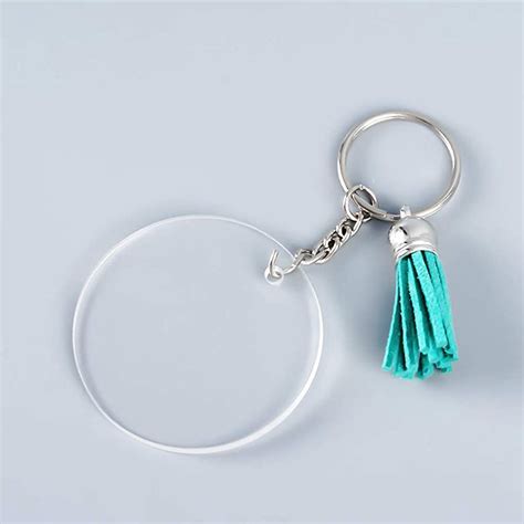 72Pcs Acrylic Keychain Blanks Clear Keychain Discs with Colourful ...