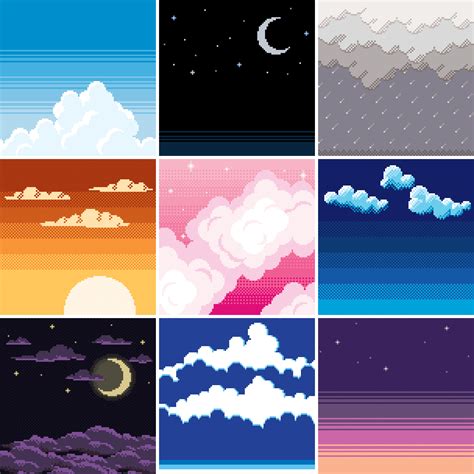 skies and clouds (OC) : r/PixelArt