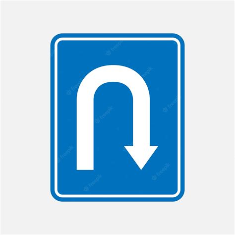 Premium Vector | U Turn Sign