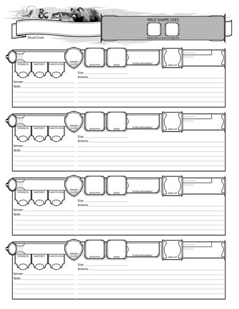 [5e] Druid Wild Shape Beast Index Cards (for Avery Template 5388) : r/DnD