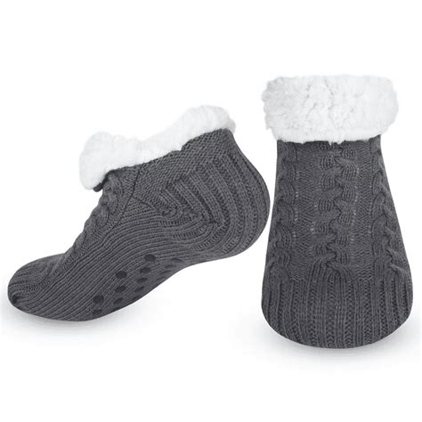 Moyel Men's Non-Skid Bottoms Slipper Socks - Fuzzy, Warm, Comfy Thermal ...