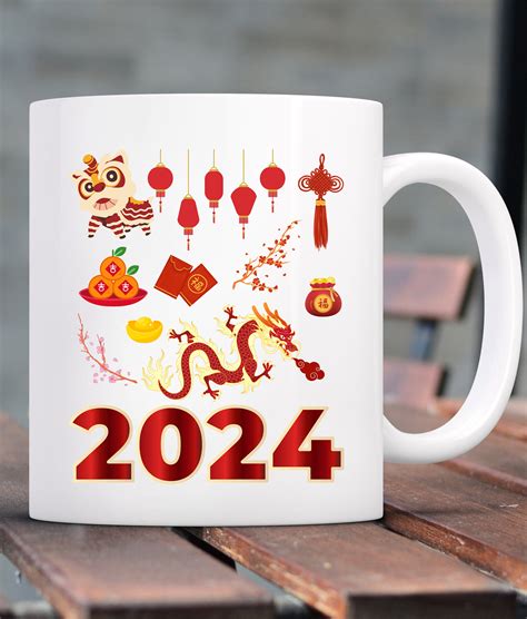 Happy Lunar New Year 2024 Cute Chinese Dragon Decorations Mug ...