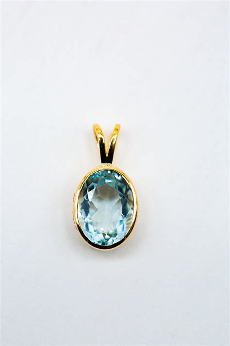 14k Aquamarine Necklace Aquamarine Gold Pendant Yellow Gold - Etsy