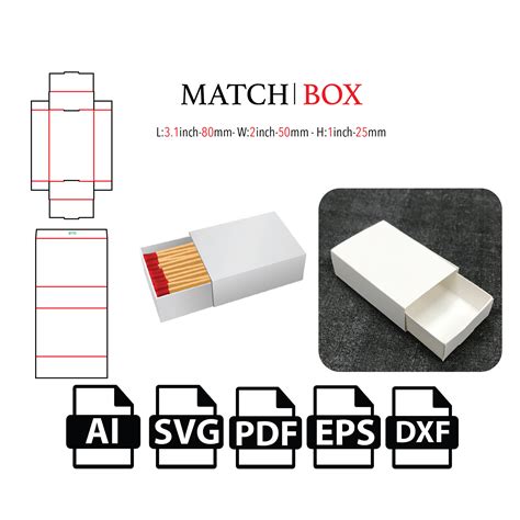 Match Boxdrawer Boxslider Box Templatecut File Box SVG - Etsy