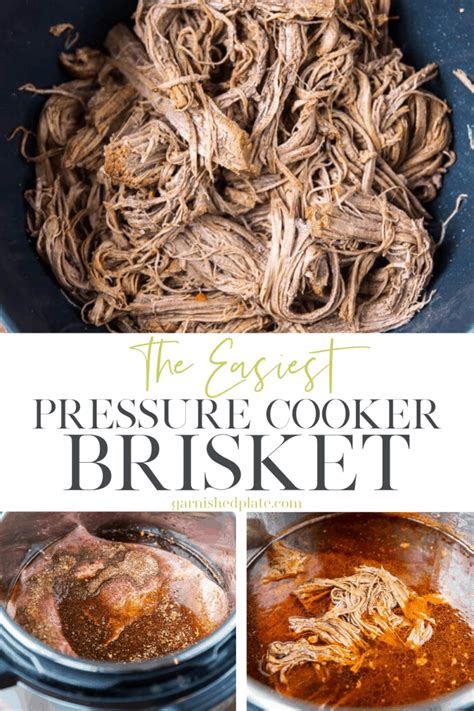 The Easiest Pressure Cooker Brisket - Garnished Plate