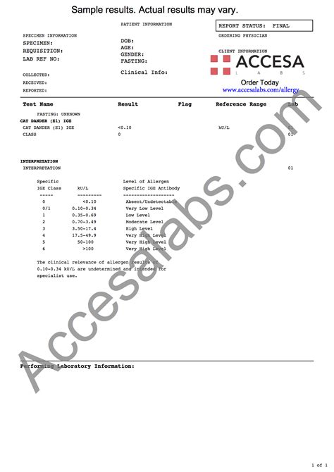 Cat Allergy Test - Cat Dander Allergy Test | Accesa Labs