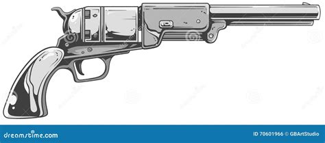 Revolver Colt Walker Vector Illustration | CartoonDealer.com #70601966