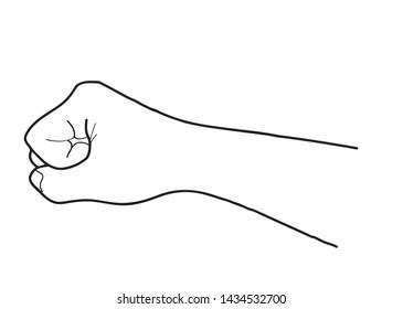 Vector Outline Drawing Hand Punch Stock Vector (Royalty Free ...