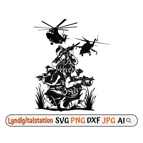 Military Scene Svg Soldier Silhouette Clipart Military Cut File Veteran ...