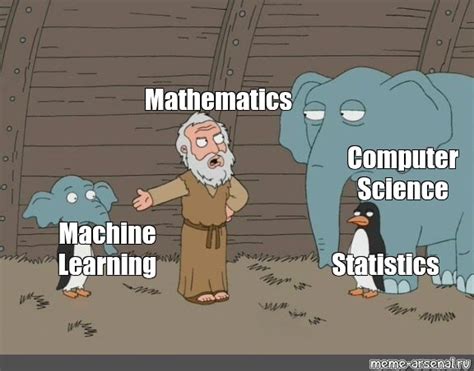 Сomics meme: "Mathematics Computer Science Machine Learning Statistics ...