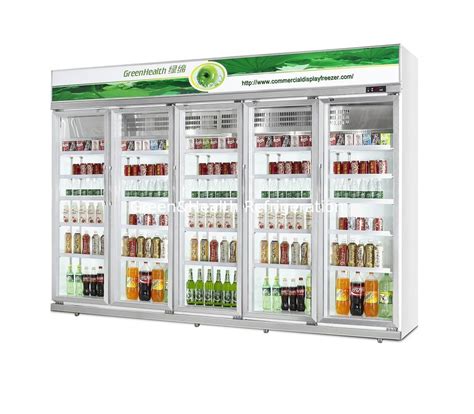 White Large Commercial Glass Door Freezer 5 Glass Door For Beverage Cooler