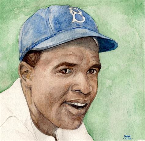 Jackie Robinson Painting by Nigel Wynter