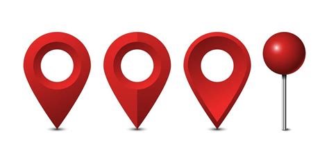 Red map pins set isolated on white background, vector illustration 2127652 Vector Art at Vecteezy