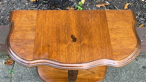 Vintage Carved Walnut Wood Console Table 2 Tier Demilune 23"H 24"W ...