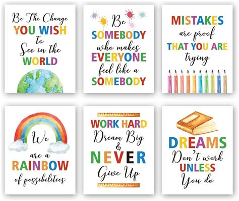 Buy Inspirational Classroom Art Prints,Colorful Quotes Motivational ...