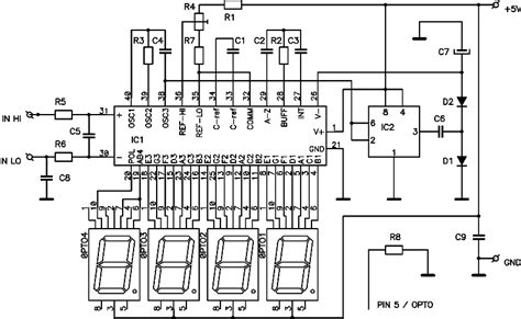 Digital DC Voltmeter based ICL7107 Chip - Circuit Scheme