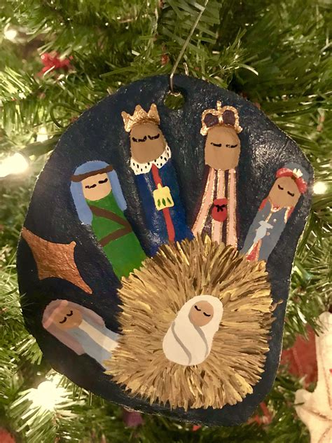 Nativity Finger Print salt dough ornament advent 2017 by PG | Kids ...