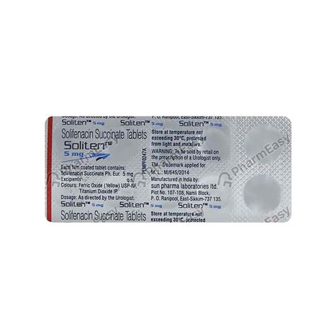 Buy Soliten 5mg Tablet Online at flat 15% off | PharmEasy