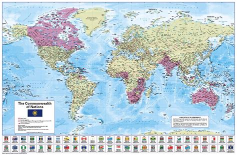 Commonwealth of Nations Map - Cosmographics Ltd