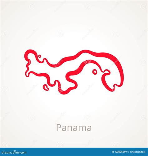 Panama - Outline Map stock vector. Illustration of border - 123935399