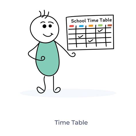 Cartoon Character Timetable 2111759 Vector Art at Vecteezy