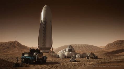 SpaceX spaceship at Mars base by Bryan Versteeg | Spacex, Spacex ...