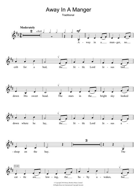 Traditional Carol - Away In A Manger sheet music