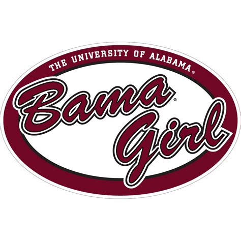 Oval Bama Girl Red Decal | University of Alabama Supply Store