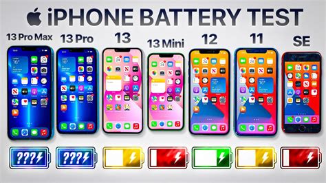 iPhone 13 Pro Max vs 13 Pro / 13 / 13 Mini / 12 / 11 / SE - Battery Life DRAIN TEST - YouTube