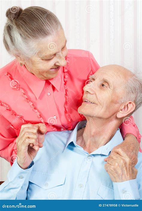 Portrait of a Smiling Elderly Couple Stock Photo - Image of home ...