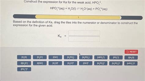 Solved Construct the expression for Ka for the weak acid, | Chegg.com