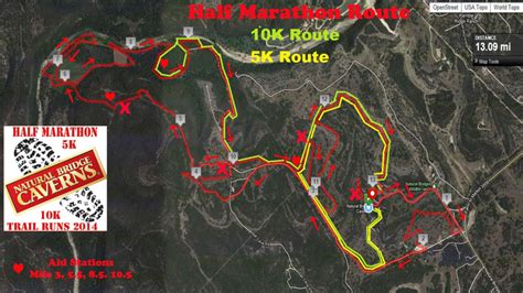 Natural Bridge Caverns Trail Run Course Map