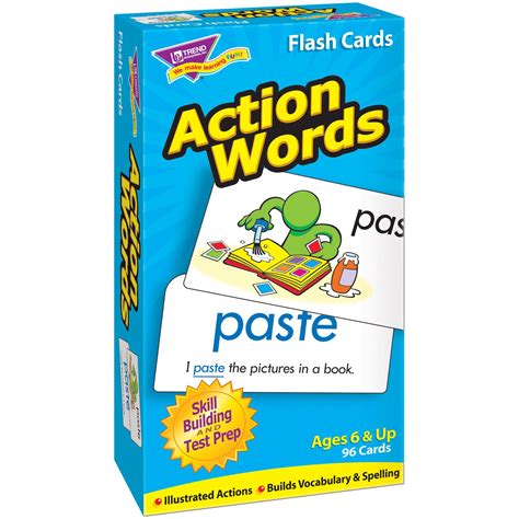 Flash Cards Action Words 96-box | Flashcards, Word skills, Action words