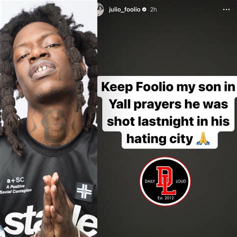 Popular Florida rapper Julio Foolio was shot last night in his hometown ...