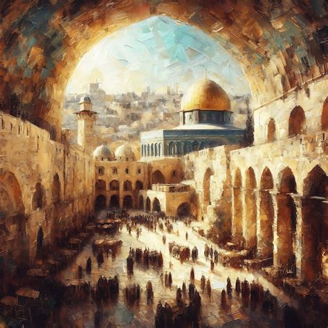 Premium Photo | Experiencing Ancient Jerusalem Through Textured Oil ...