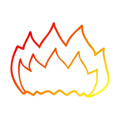 Gas Flame Heat Cartoon Warm Line Gradient Spectrum Doodle Drawing Simple Art Illustration Hand ...