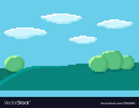 Pixel art game background Royalty Free Vector Image