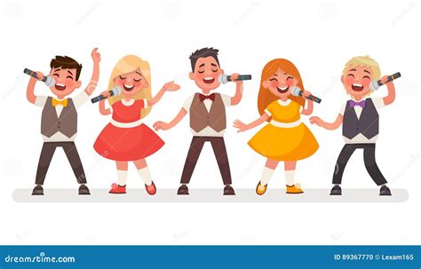 Set of Small Singers. Children`s Music Group Stock Illustration ...