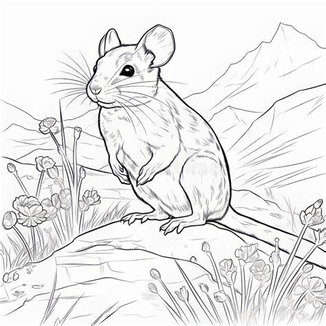 Free Printable Kangaroo Rat Coloring Pages in the Style of Wildlife Muralism Stock Illustration ...